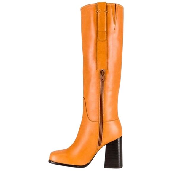 New Free People Revolve Naomi Knee High Boot 3.5” Heel Tuscan Tan Women’s  8.5 - Picture 2 of 15